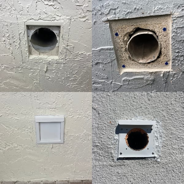 Ventilation pipe hole with cover and grip